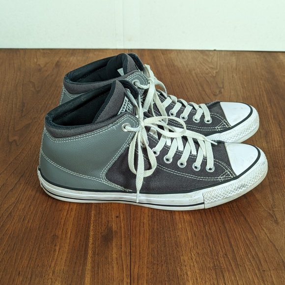 Converse Chuck Taylor Mens High Top Sneaker Fabric/leather 154841c Gray US:8.5 - Picture 9 of 10